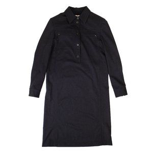 A_PLAN_APPLICATION Navy Blue Wool Chemisier Dress Size S $1400